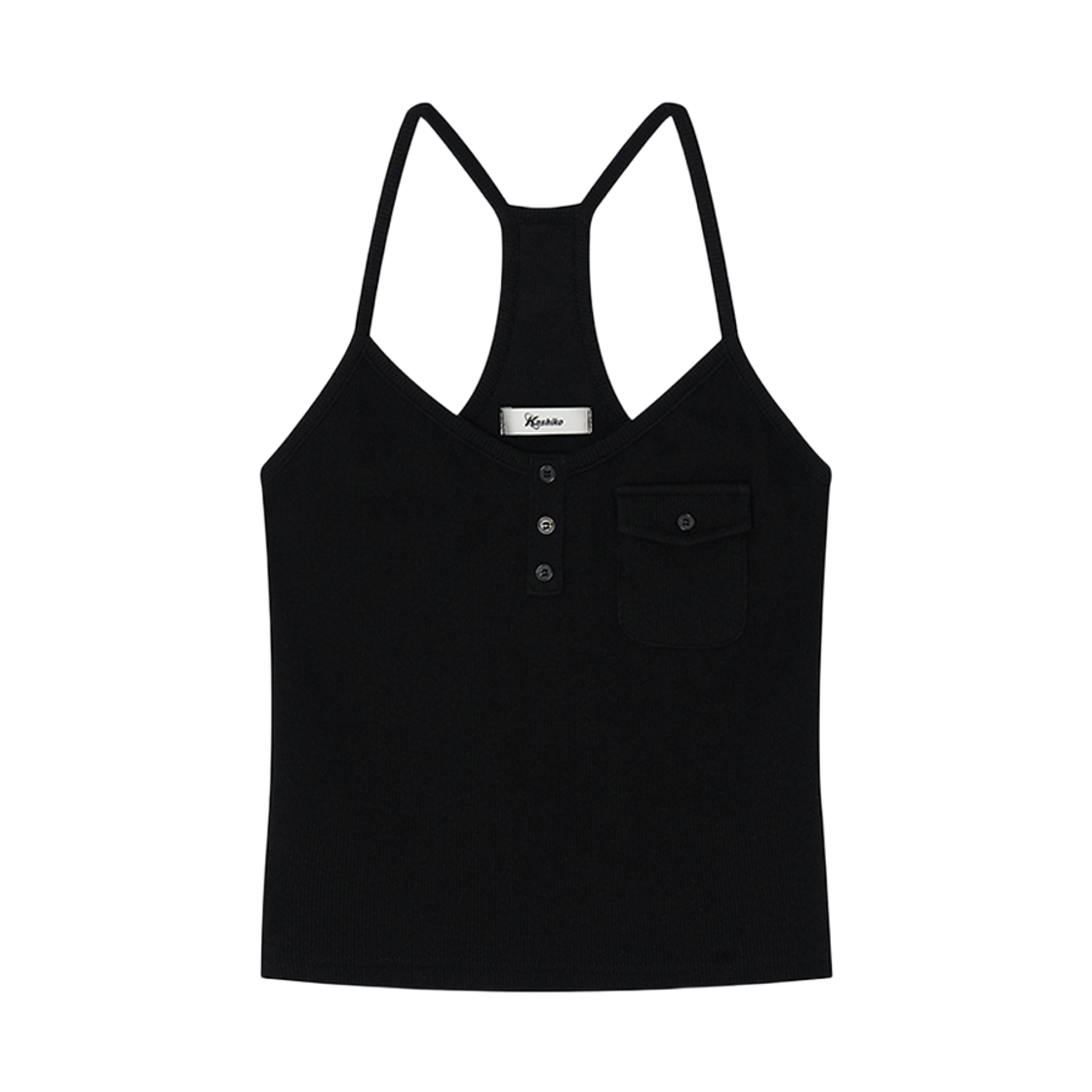 49883 Kashiko Zenu Pocket Hotfix Top Black