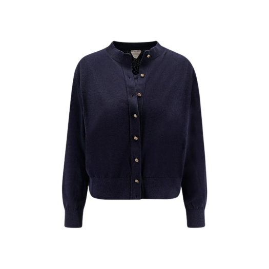 841817V5M504121 (W) Bottega Veneta Cotton and Viscose Twinset Navy