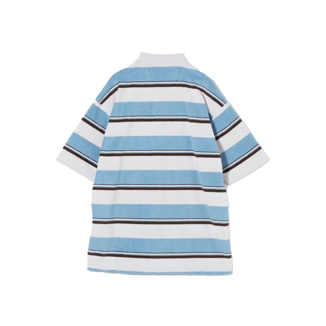 KM5CTSSCG04LB California General Store Organic Cotton Pile Border Polo Shirt Light Blue - 25FW - #2
