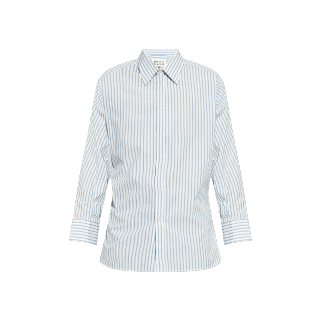 (W) 메종 마르지엘라 롱슬리브 스트라이프 코튼 셔츠 화이트 그레이((W) Maison Margiela Long Sleeve Stripe Cotton Shirt White Grey) - 1