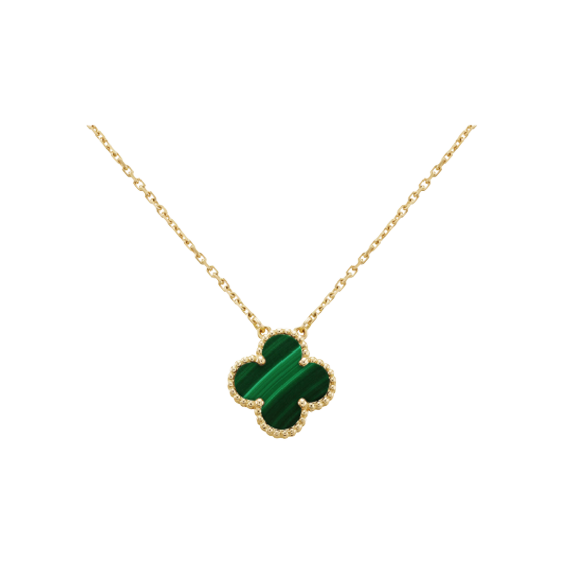 IT3KDP4IGUUK Van Cleef & Arpels Vintage Alhambra Malachite Necklace ARO9VA00 - 대표 이미지 #1