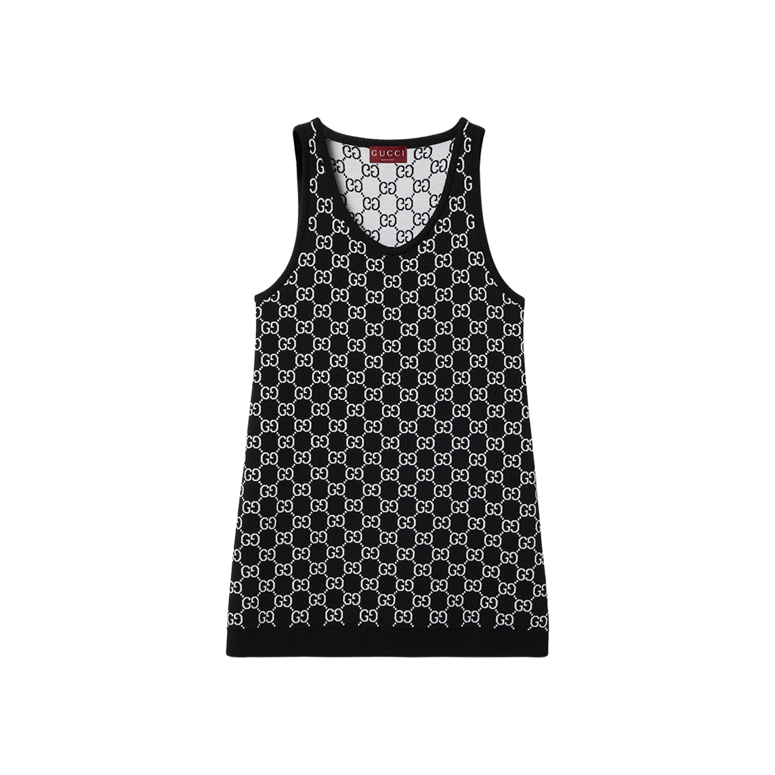 786403-XKD8T-1070 (W) Gucci GG Wool Jacquard Mini Dress Black White