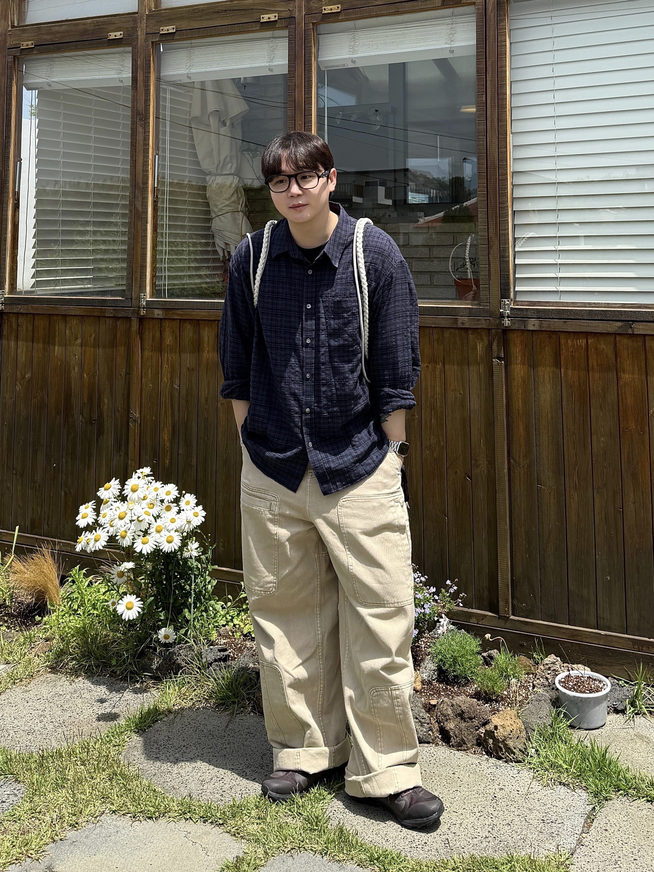(W) On Running x Post Archive Faction (Paf) Cloudventure Peak Cacao Espresso, Apple Watch SE 2024 40mm GPS Silver Aluminium Case with Sport Band S/M Denim (Korean Ver.) 착용 스타일 - 1