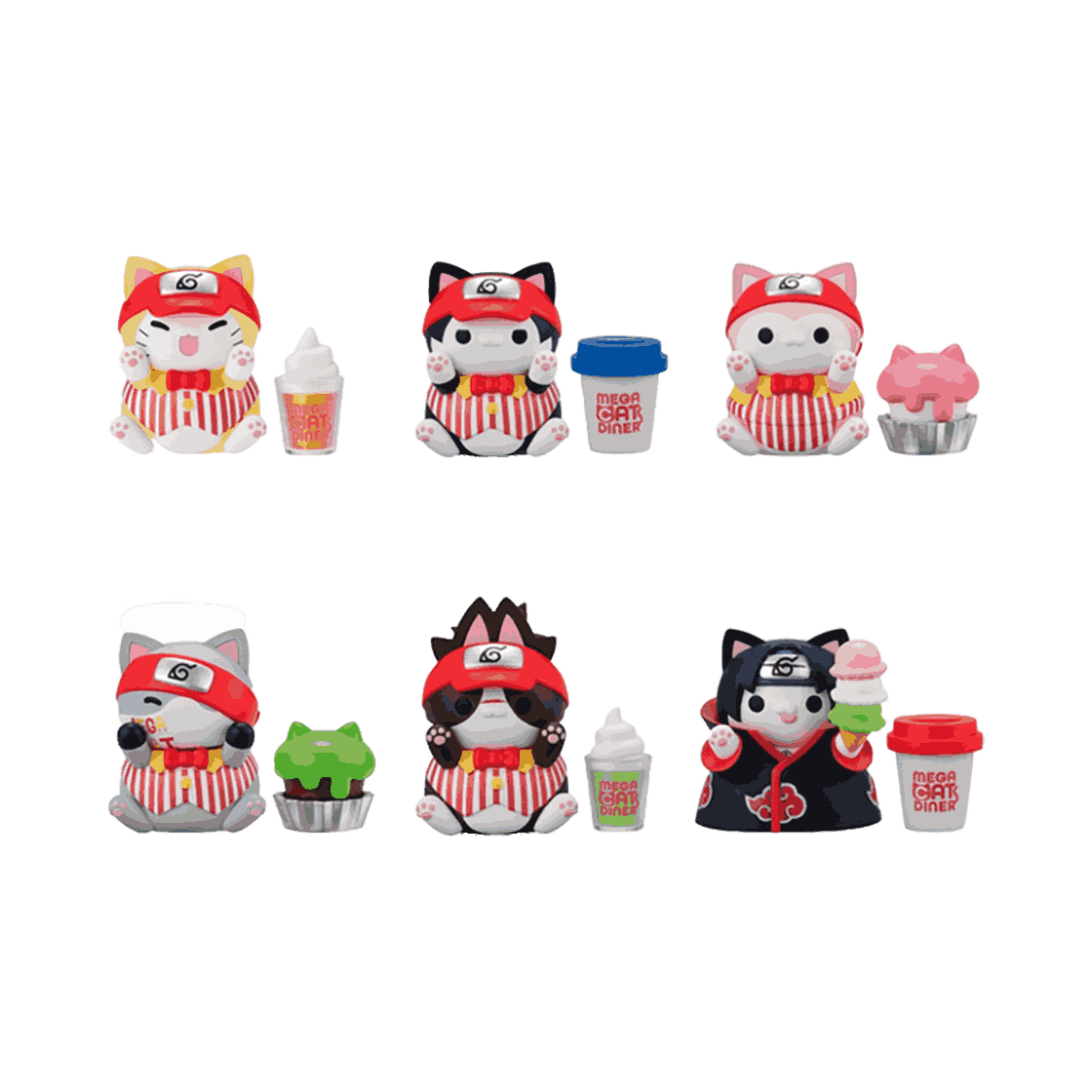 [예약배송] 메가하우스 메가캣 프로젝트 냐루토 메가캣 디너 나루토 6종세트([예약배송] Megahouse MEGA CAT PROJECT NARUTO Nyaruto 
 MEGACAT DINER) - 1