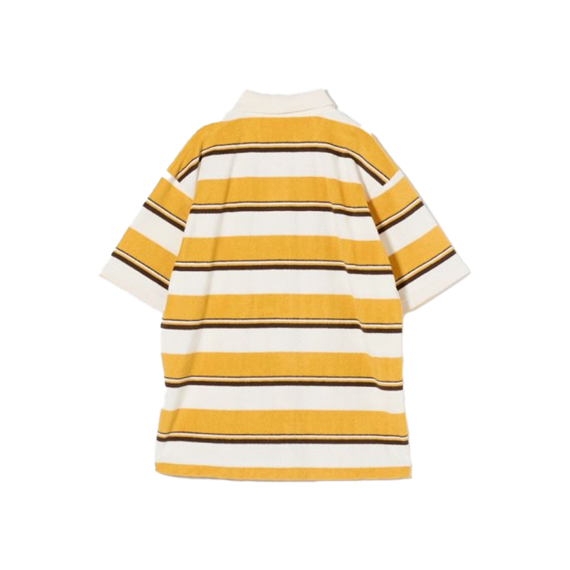 KM5CTSSCG03YL California General Store Organic Cotton Pile Border Polo Shirt Orange - 25FW - #2
