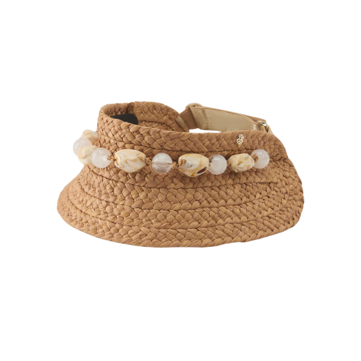 (W) Helen Kaminski Nyla Visor Nougat Natural