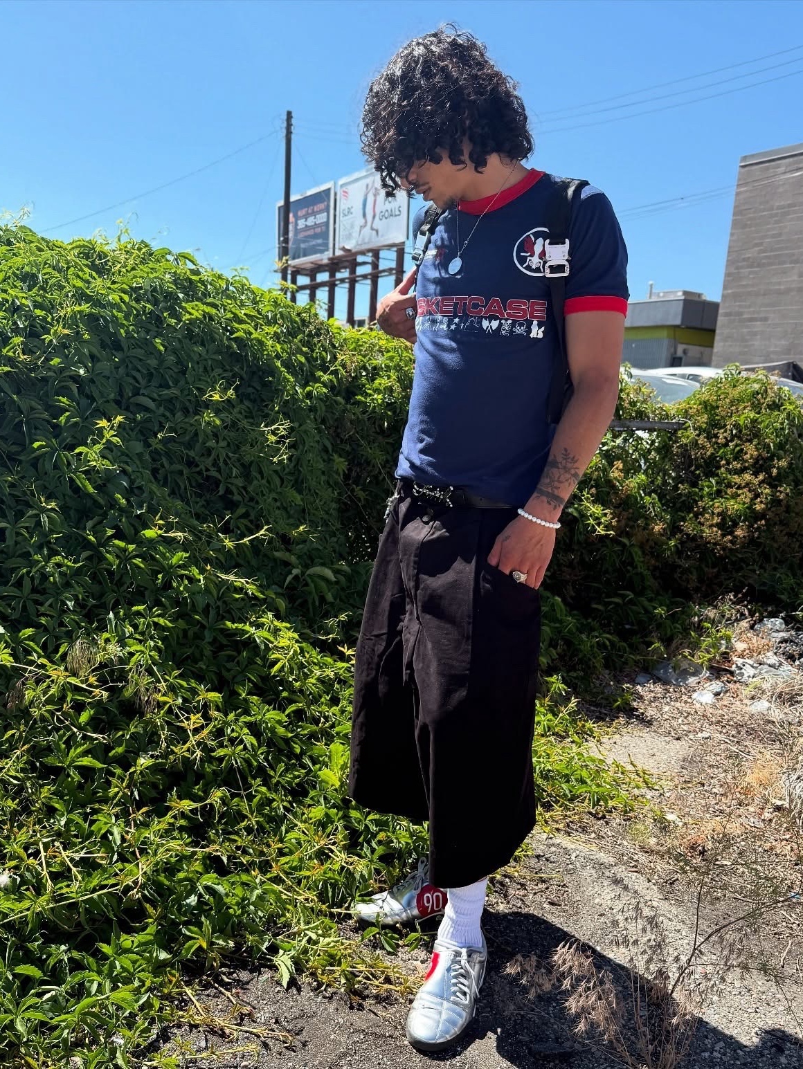 Basketcase Computer Ringer Navy Red - 25SS 착용 스타일 - 2