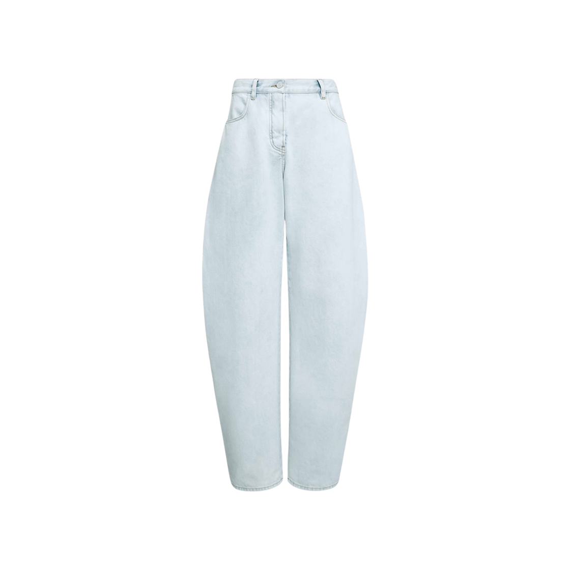 (W) 알라이아 로우 웨이스트 라운드 진 라이트 블루((W) Alaia Low Waist Round Jeans Light Blue)