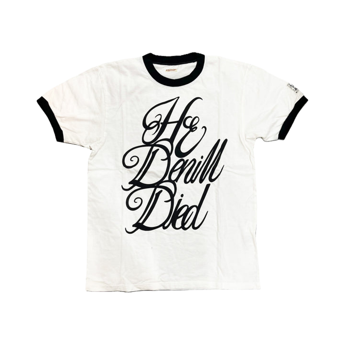 K2505SC818 Kapital 20 Denim Died Pt Jersey Ringer T-Shirt White Black