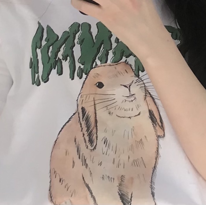 (W) Ganni Basic Cotton Jersey Bunny T-Shirt Bright White 착용 스타일