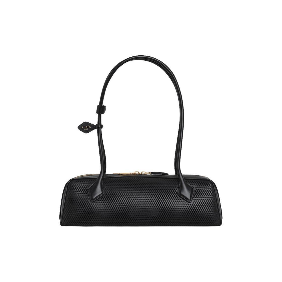 AA1S06033CA330-999 Alaia Le Teckel Medium Bag in Perforated Leather Black