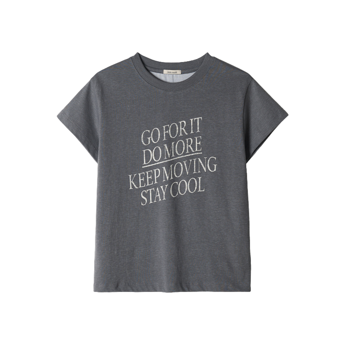 - (W) Aviemuah Vintage Lettering Graphic T-Shirt Grey