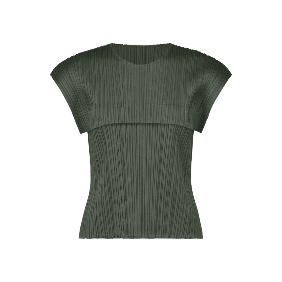 (W) 플리츠 플리즈 이세이 미야케 MC 준 프렌치 슬리브 탑 차콜 그레이((W) Pleats Please Issey Miyake MC June French Sleeve Top Charcoal Gray) - 1
