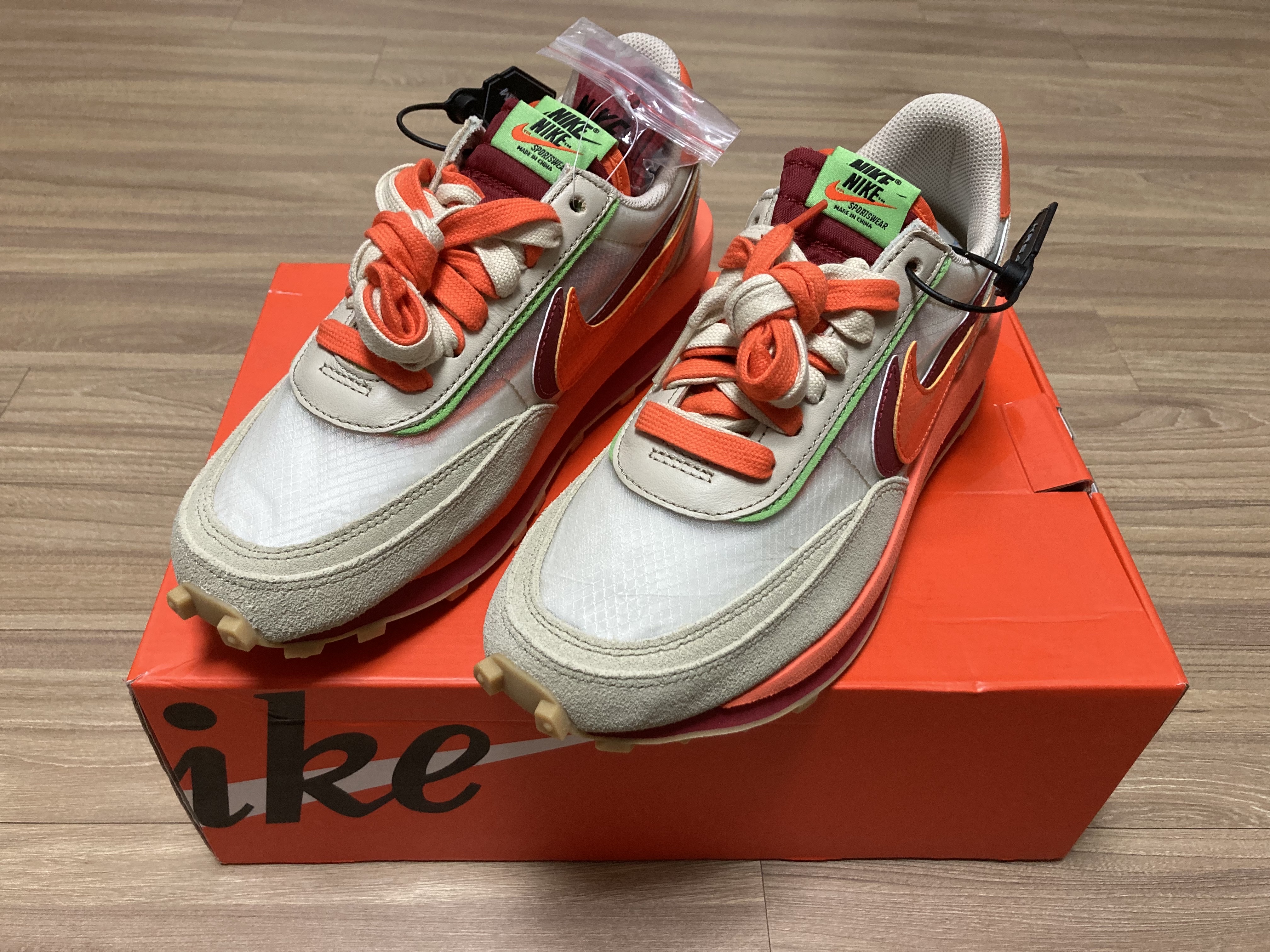 Nike x Sacai x Clot LDWaffle Orange Blaze 착용 스타일