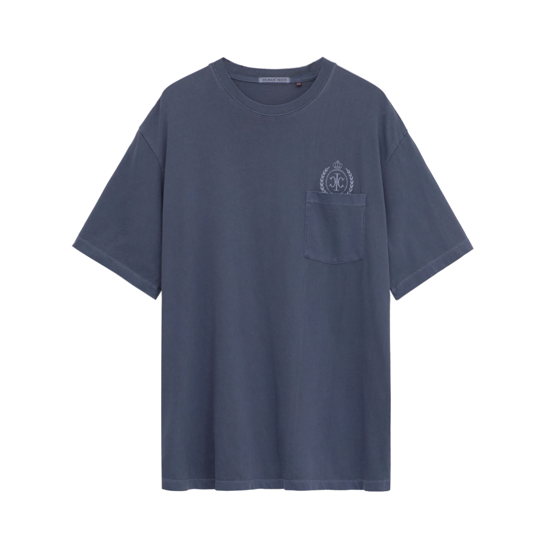 HM5TTS2051H0 Polyteru Human Index Human Pocket Emblem T-Shirt Blue - 대표 이미지 #1
