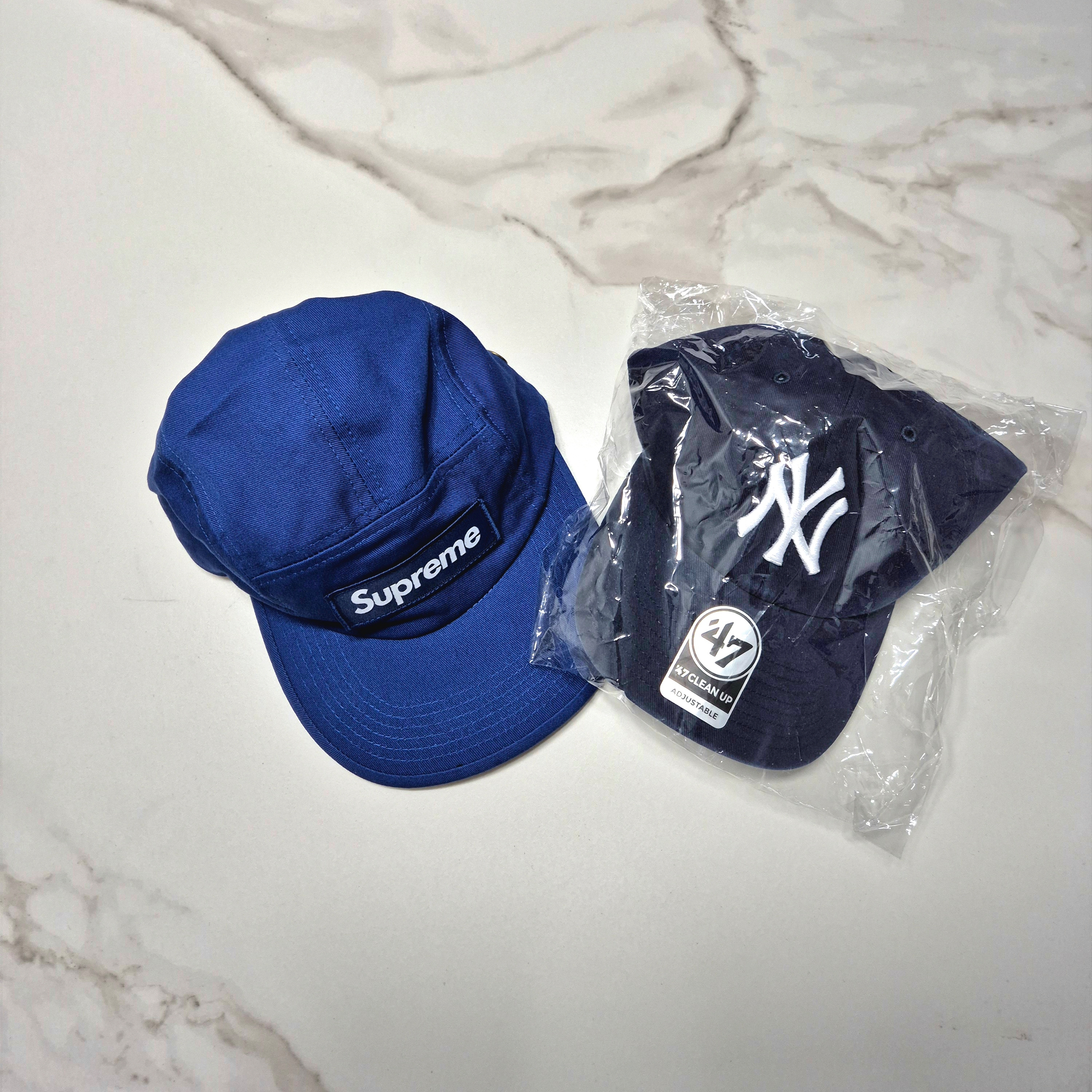 Supreme Military Camp Cap Dark Royal - 25SS, 47 Brand New York Yankees Clean Up Navy 착용 스타일 - 2