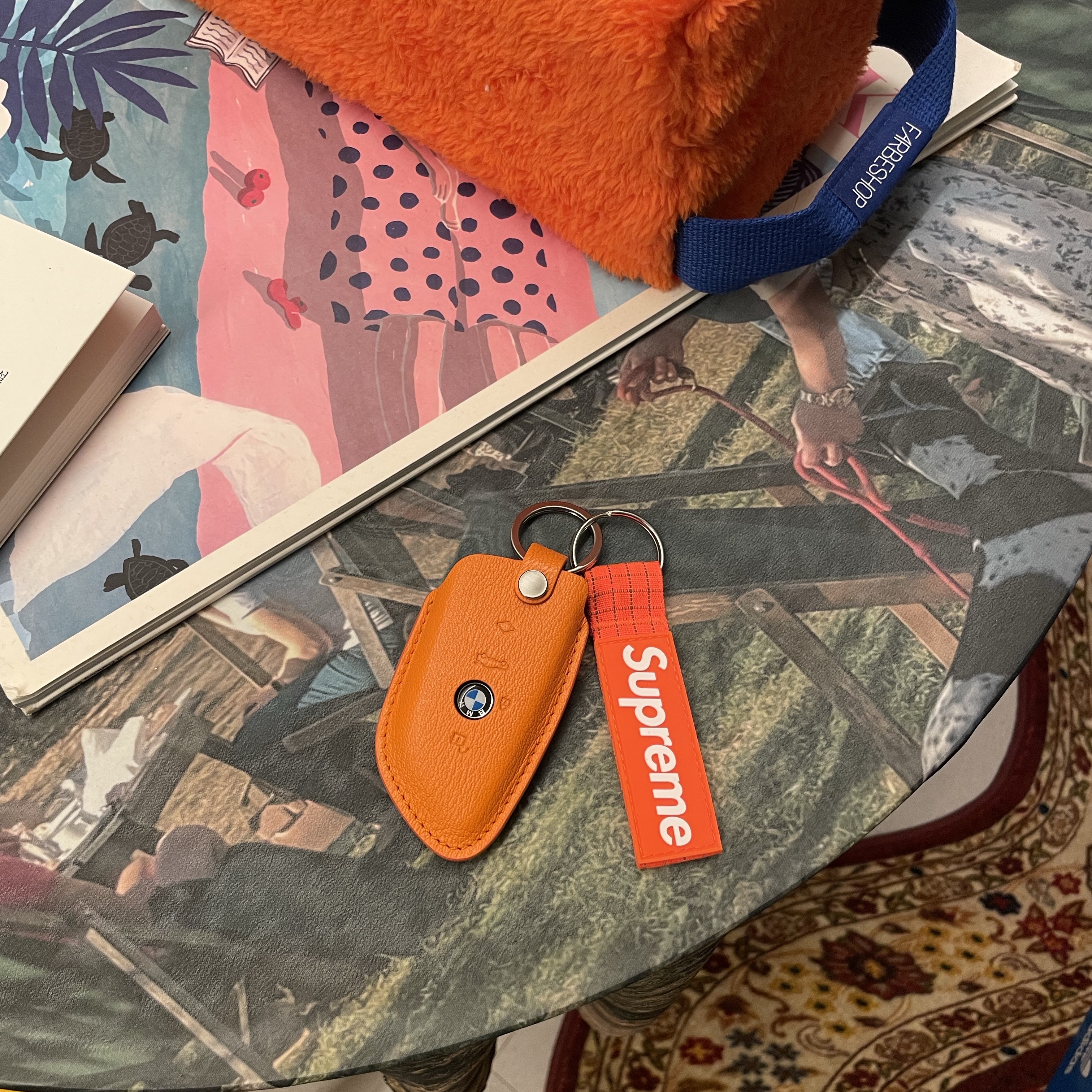 Supreme Ripstop Keychain Orange - 24SS 착용 스타일 - 1