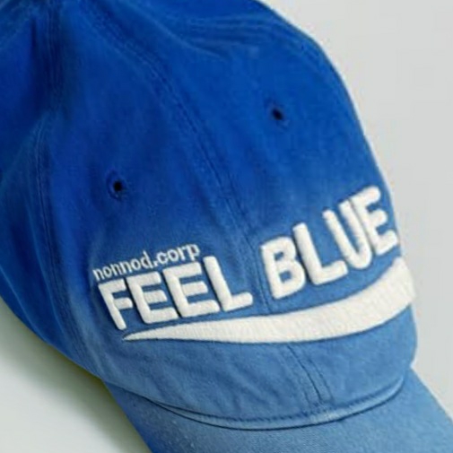 Nonnod Vintage Grunge Cap Washed Blue 착용 스타일