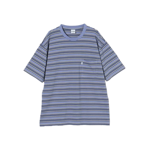 KM5CTSSCG08PP California General Store Organic Cotton Border 1Pocket T-shirt Turquoise - 25FW
