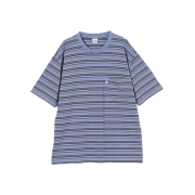 California General Store Organic Cotton Border 1Pocket T-shirt Turquoise - 25FW