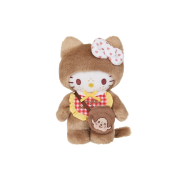 Monchhichi x Hello Kitty Gingham Check S Doll Brown