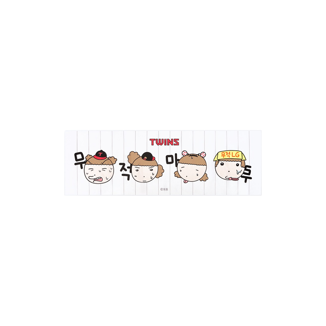 LG 트윈스 x 마루는강쥐 이모티콘 쿨 타월 스트라이프(LG Twins x Maru is a Puppy Emoticon Cool Towel Stripe)