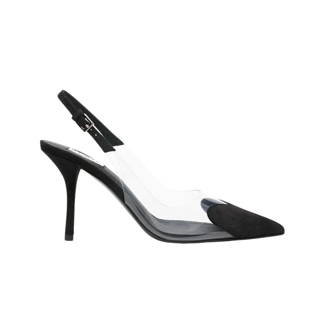 (W) 알라이아 르 쾨르 스웨이드 고트스킨 슬링백 블랙((W) Alaia Le Cœur Slingbacks in Suede Goatskin Black)