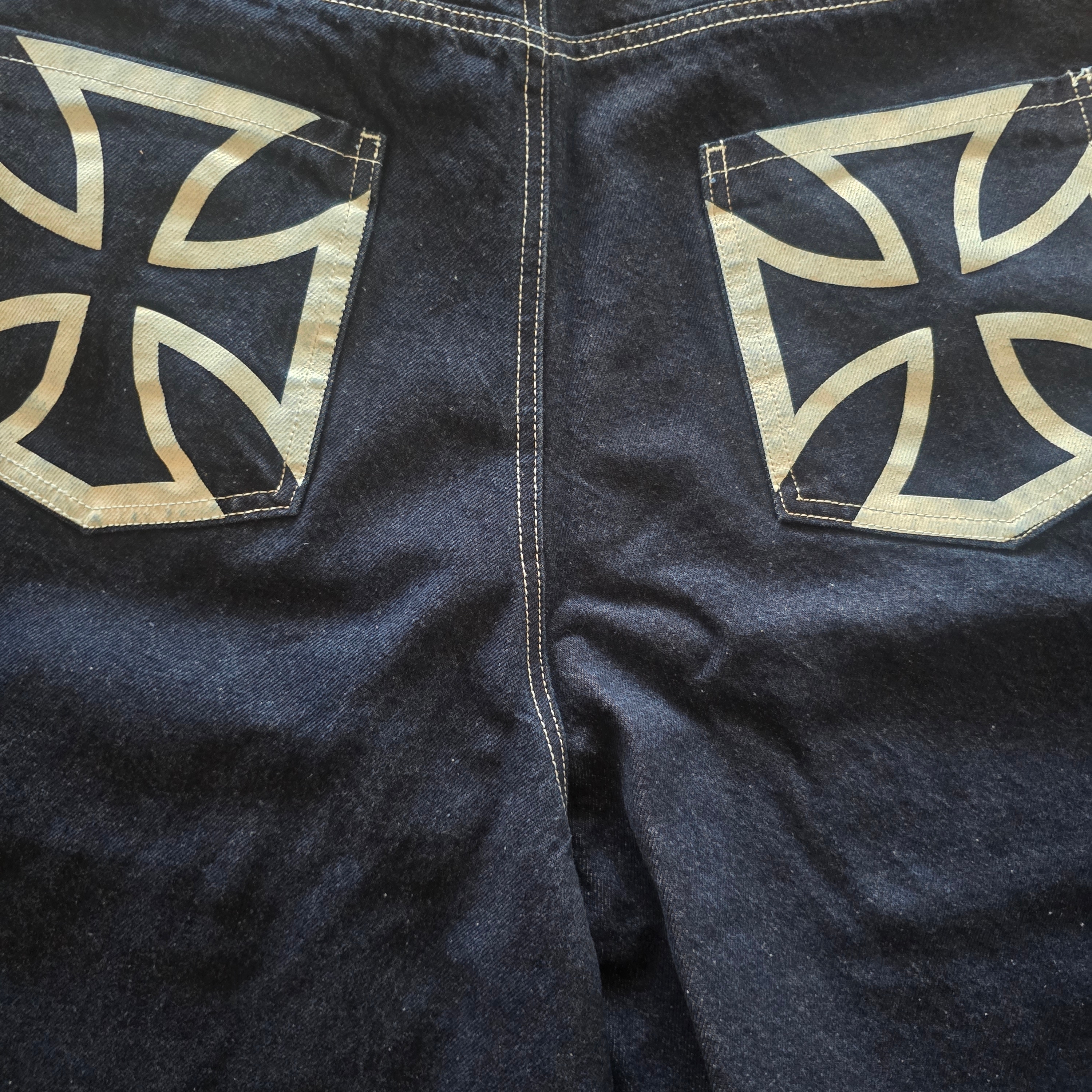 Flavorism Carpenter Bermuda Denim Pants Indigo 착용 스타일 - 2