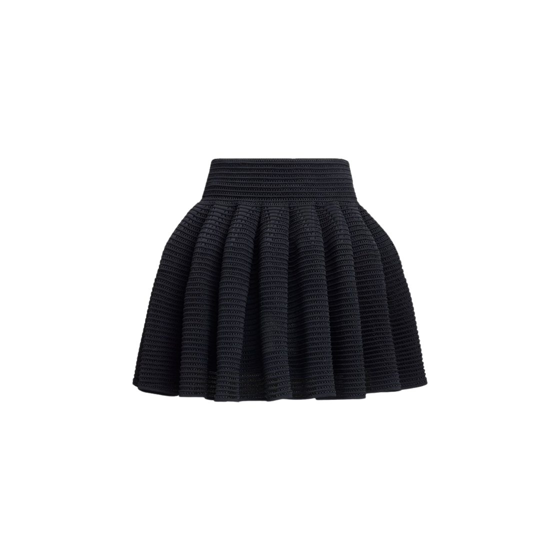 (W) 알라이아 크리놀린 니트 미니 스커트 블랙((W) Alaia Crinoline Knit Mini Skirt Black)