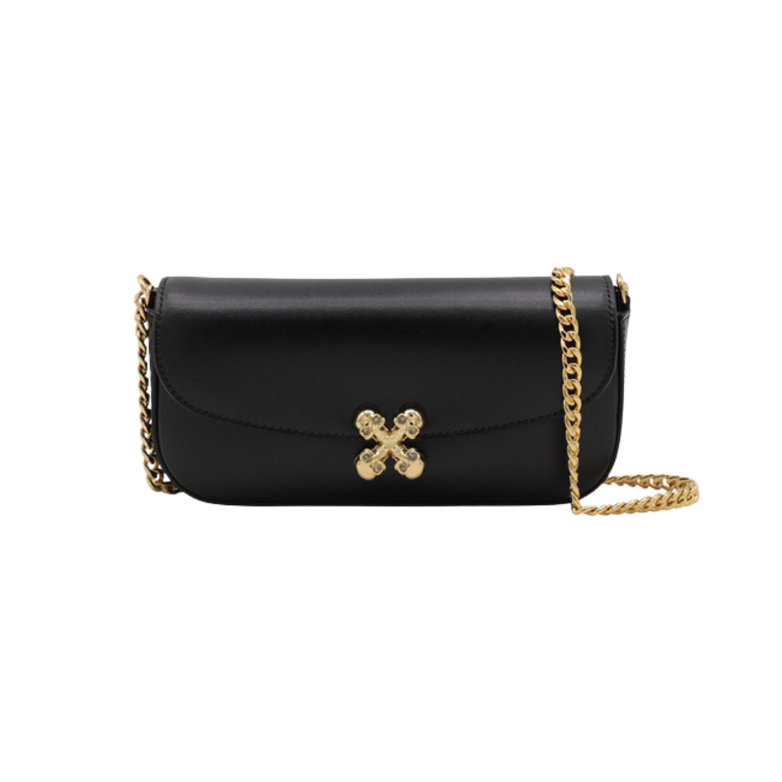 8360371MAAE1000 Alexander McQueen Small Skull Flower Crossbody Bag Black
