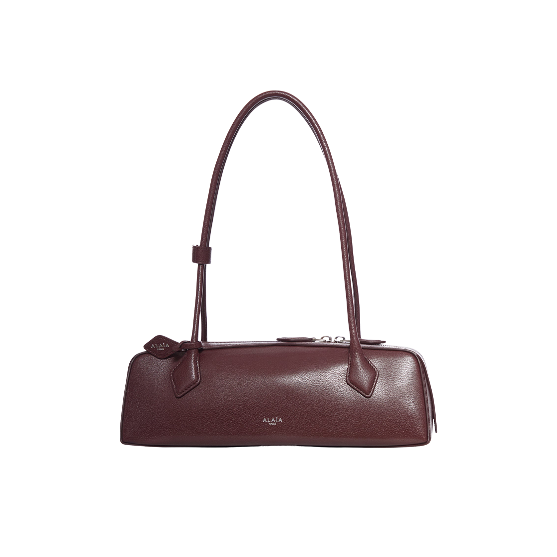 AA1S06033CA212-325 Alaia Le Teckel Medium Bag in Goatskin Garnet Red