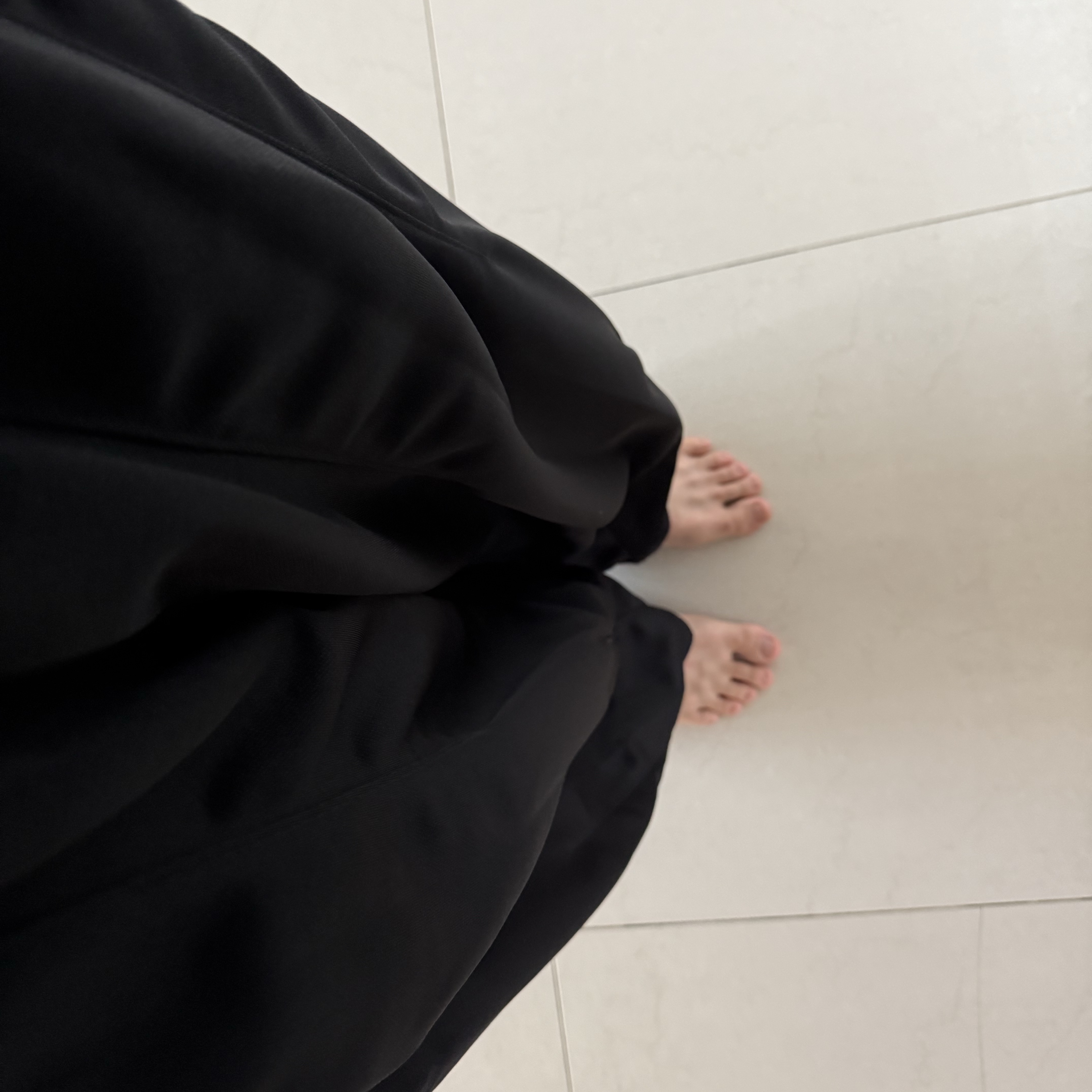 Needles H.D. Track Pants Poly Smooth Black White 착용 스타일 - 2