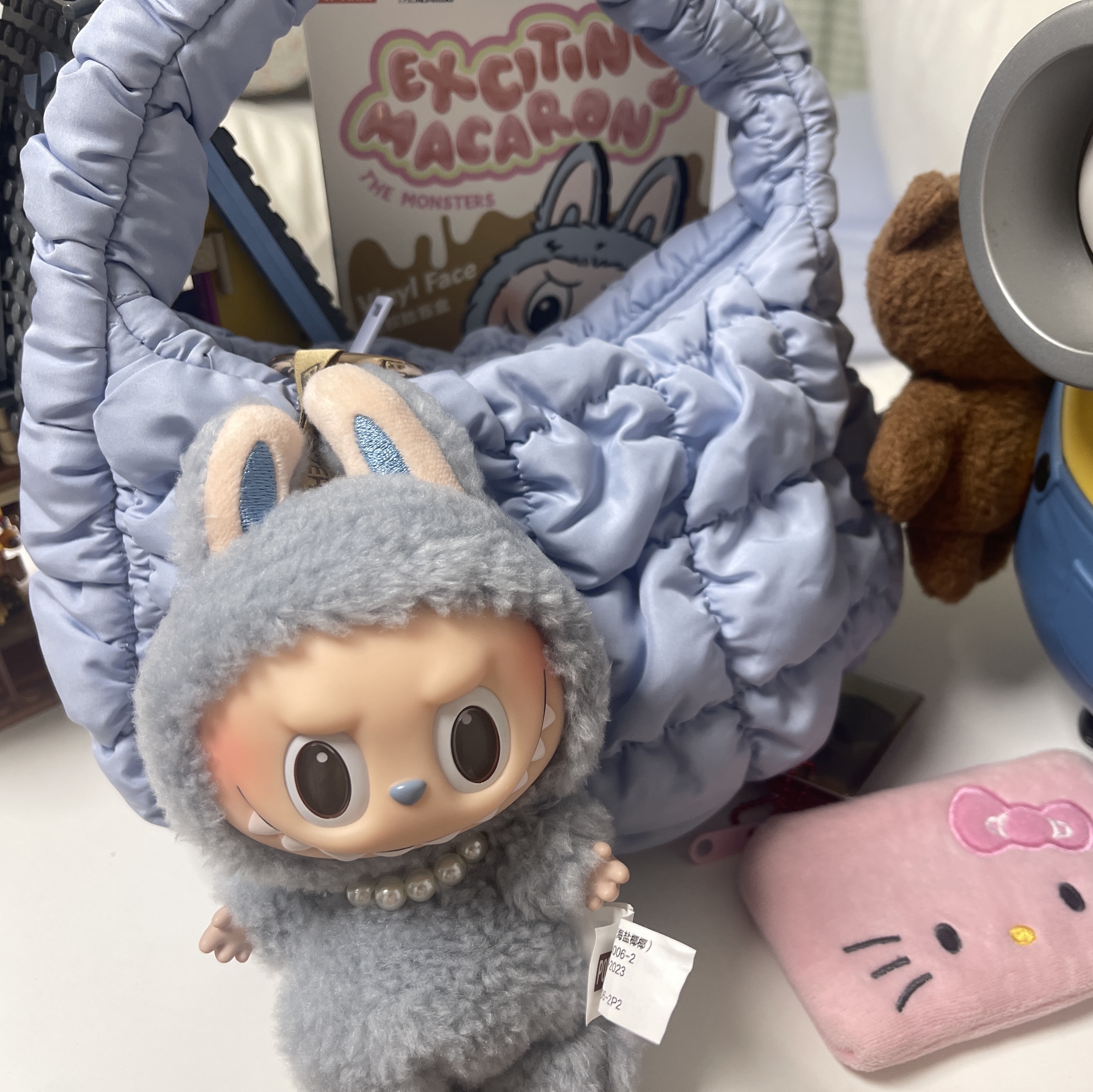 COS Quilted Micro Bag Light Blue, Pop Mart The Monsters Labubu Tasty Macarons Series Sealed Case (6 Blind Boxes) 착용 스타일