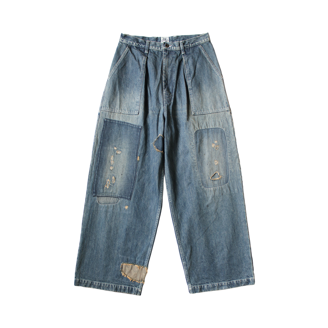 캐피탈 14온즈 데님 퍼티그 배기 팬츠 러쉬필드 리메이크 프로세싱(Kapital 14 oz. Denim Fatigue Baggy Pants Rushfield Remake Processing)