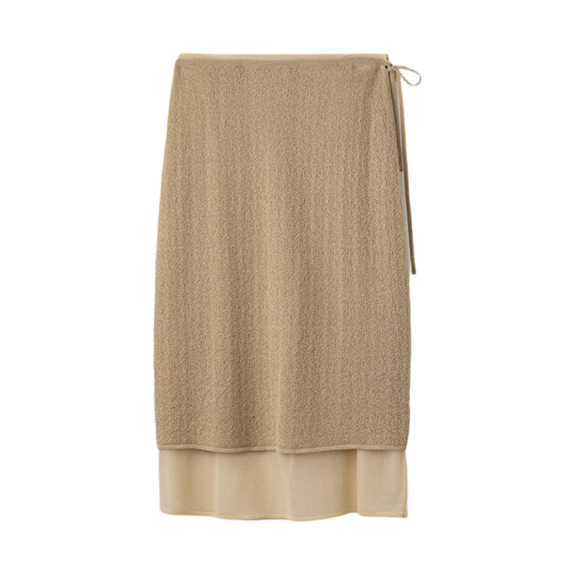 우마뭉 크링클 린넨 레이어드 스커트 스킨