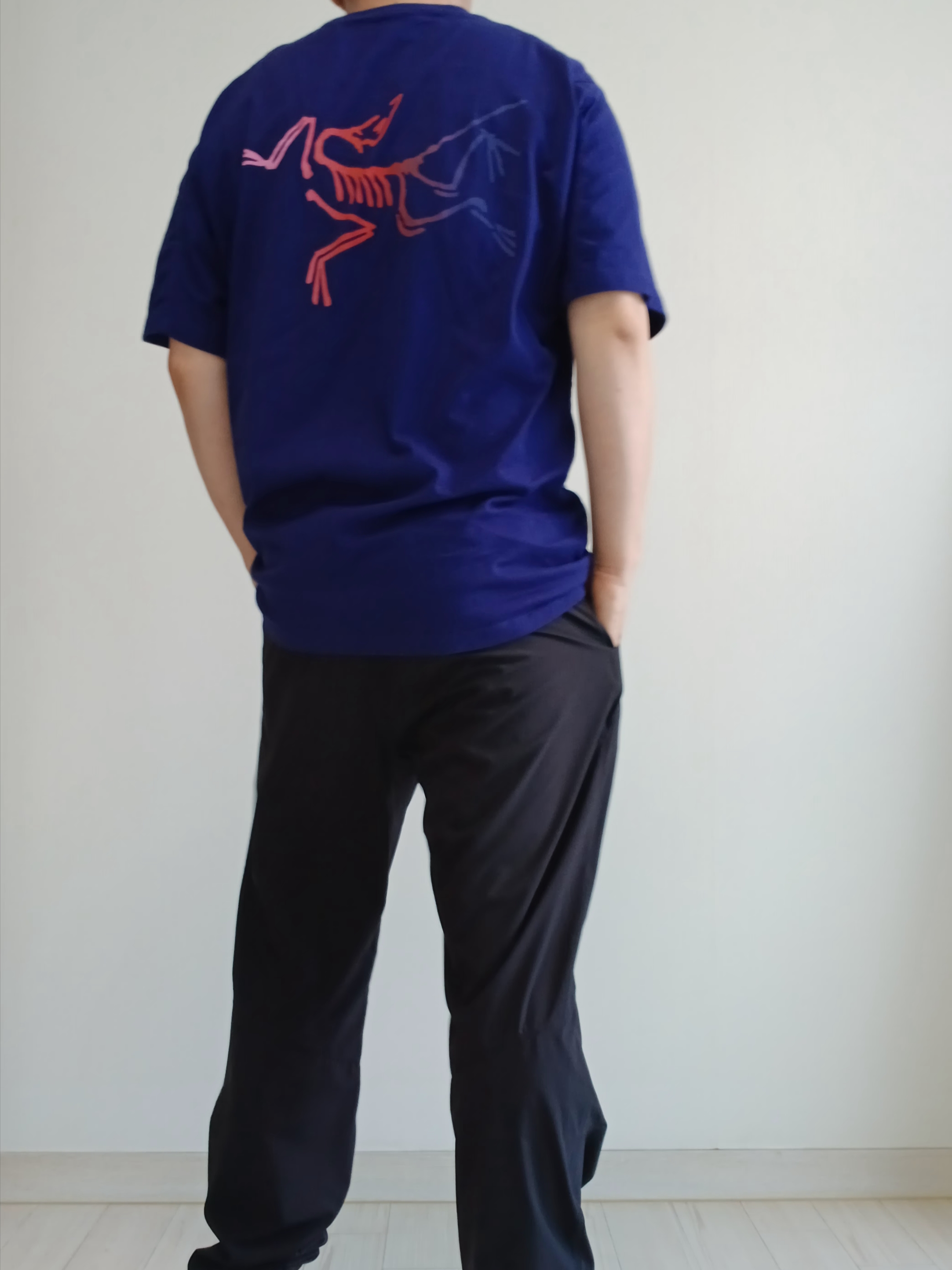 Arc'teryx Kragg Cotton Logo SS T-Shirt Soulsonic Dynasty, Hoka Ora Athletic Slide Black White 착용 스타일 - 2