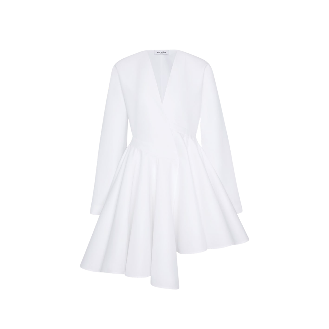 AA9R2618T447A-000 (W) Alaia Cotton Popline Short Dress White