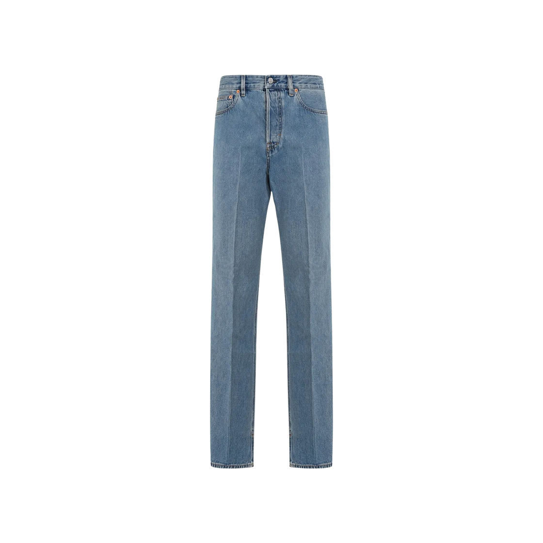 (W) 구찌 라벨 스트레이트 레그 데님 팬츠 블루((W) Gucci Straight Leg Denim Pants with Label in Blue)
