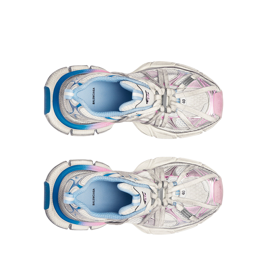 (W) 발렌시아가 3XL 익스트림 레이스 B 스니커즈 블루 핑크((W) Balenciaga 3XL Extreme Lace B  Sneakers Blue Pink) - 2