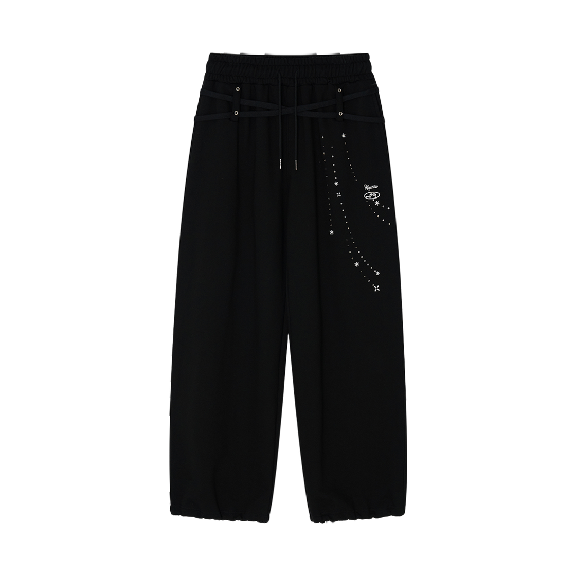 49888 Kashiko Zenu Belt Sweat Pants Black