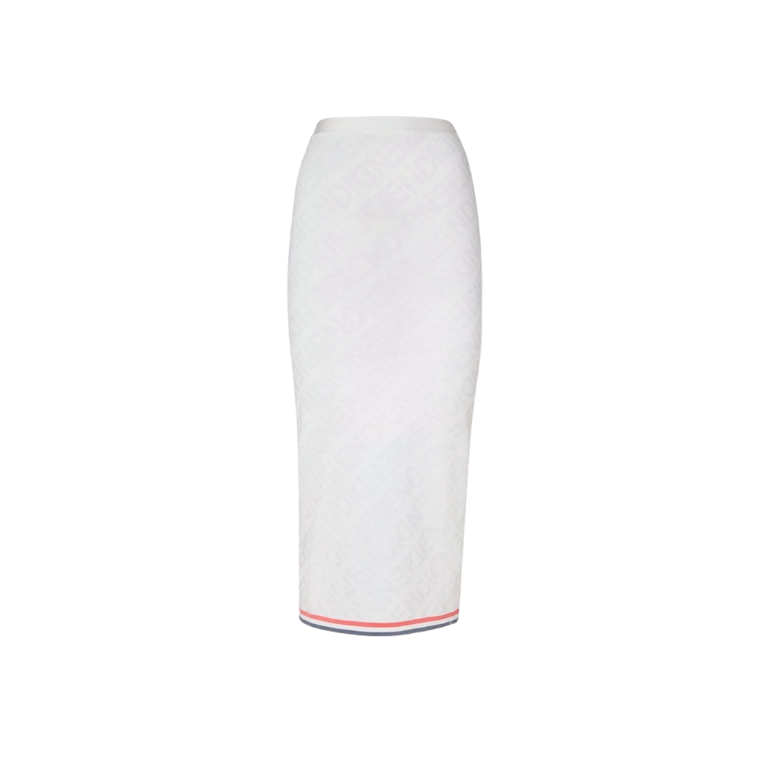 (W) 펜디 FF 올오버 미디 스커트 화이트((W) Fendi FF Allover Midi Skirt White)