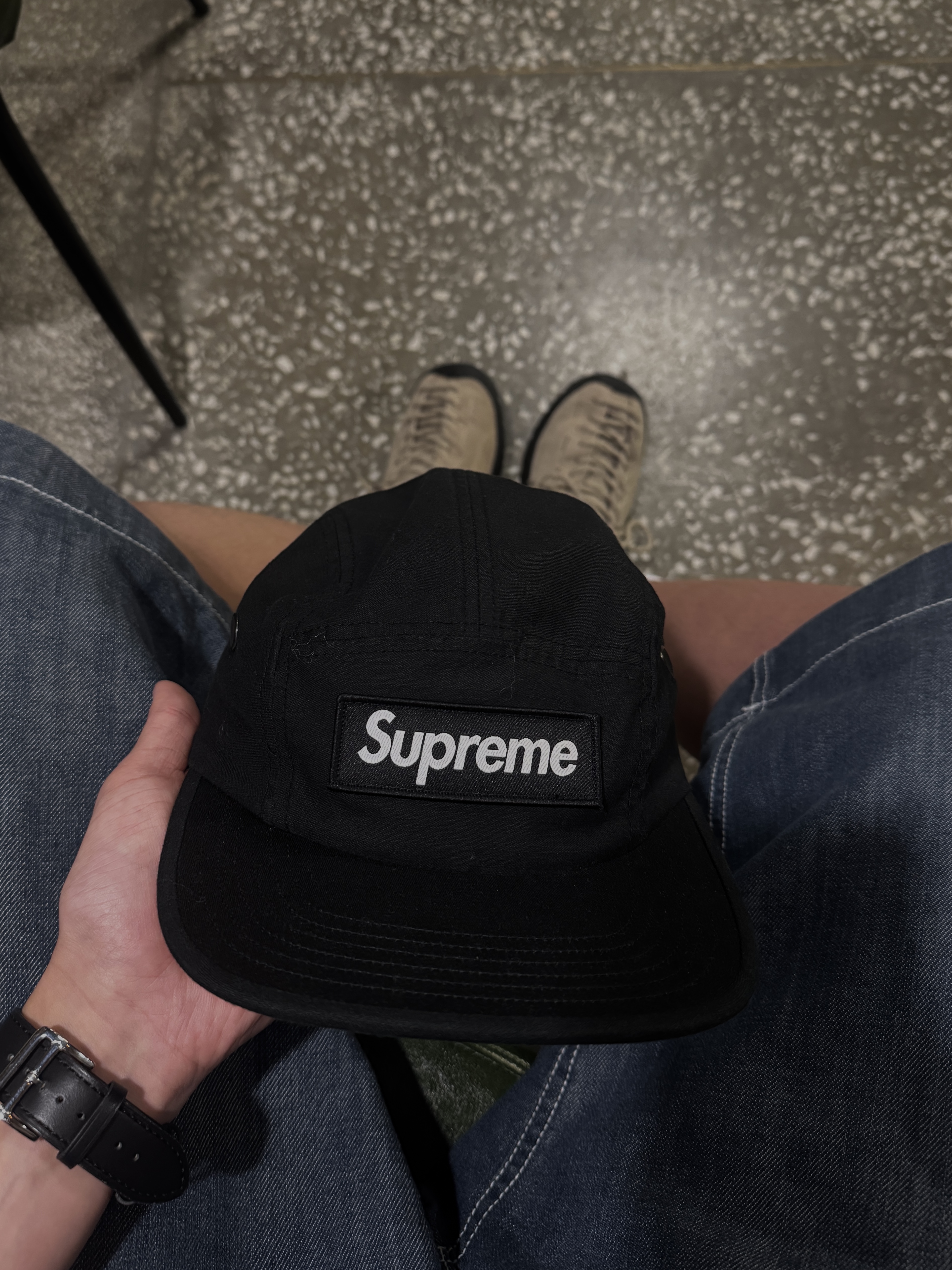 Supreme Military Camp Cap Black - 25SS, Human Made Card Case White 착용 스타일 - 2
