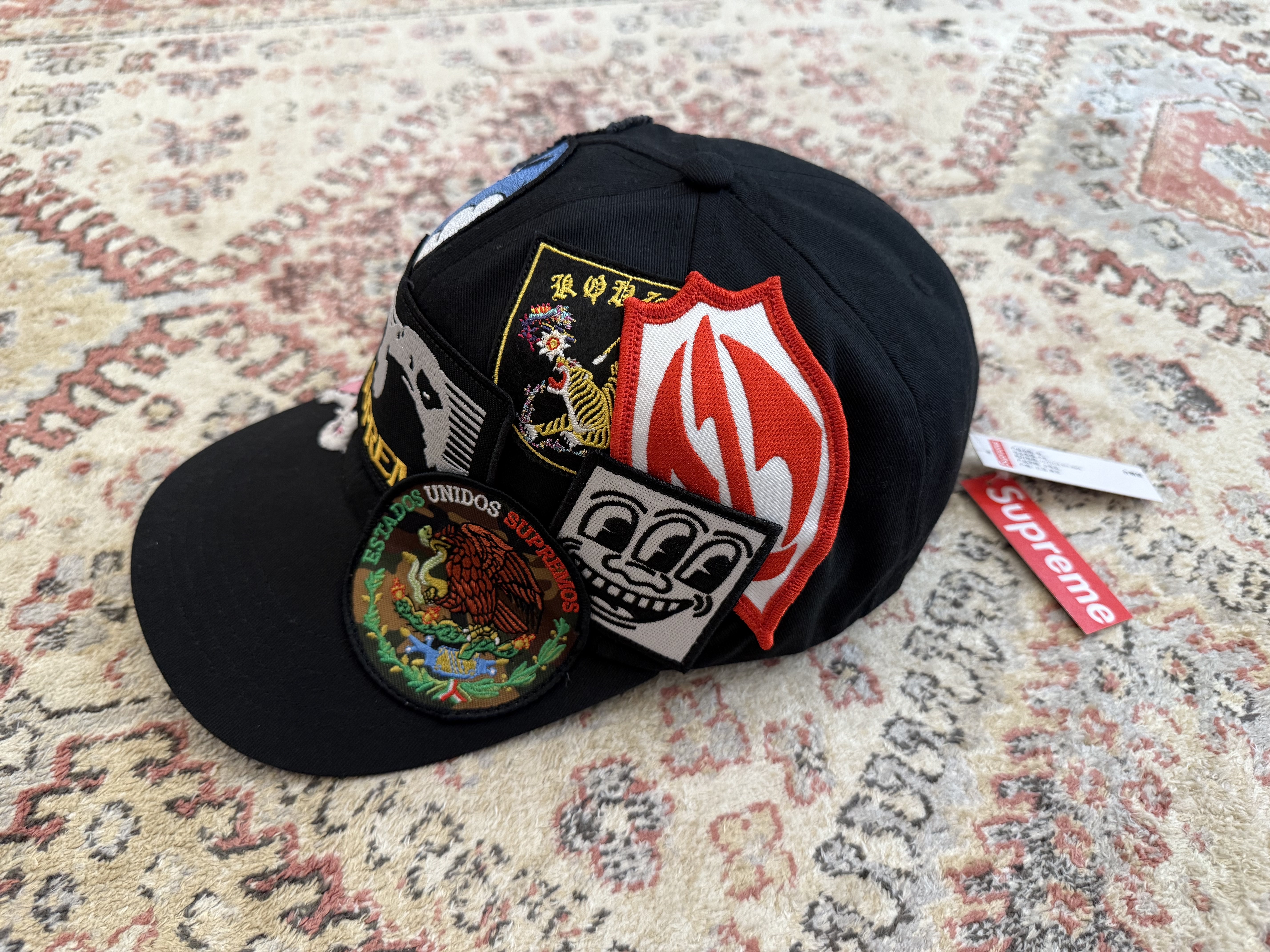 Supreme Patches 6-Panel Black - 25SS 착용 스타일 - 4