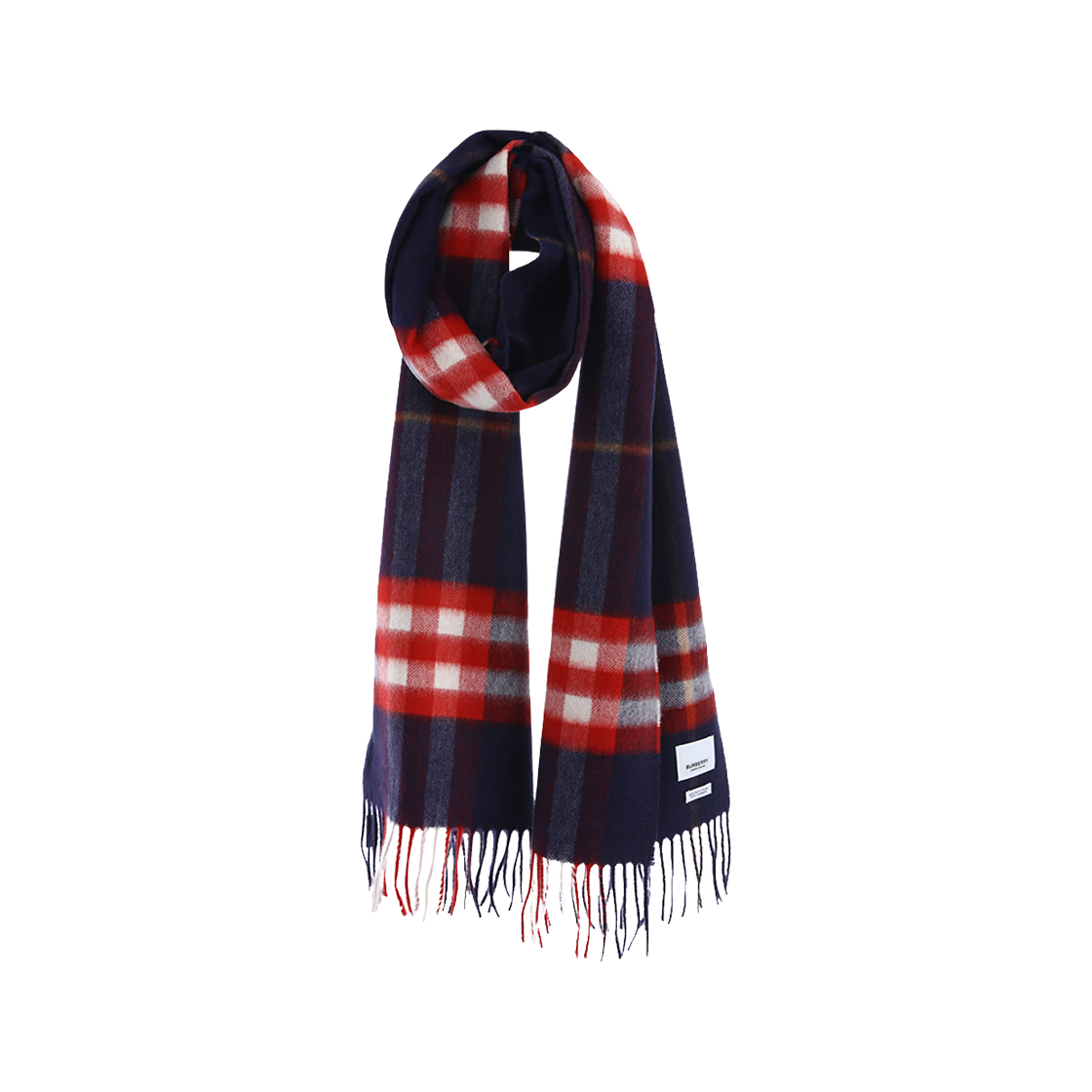 버버리 빈티지 체크 캐시미어 머플러 레드 네이비(Burberry Vintage Check Cashmere Muffler Red Navy) - 1