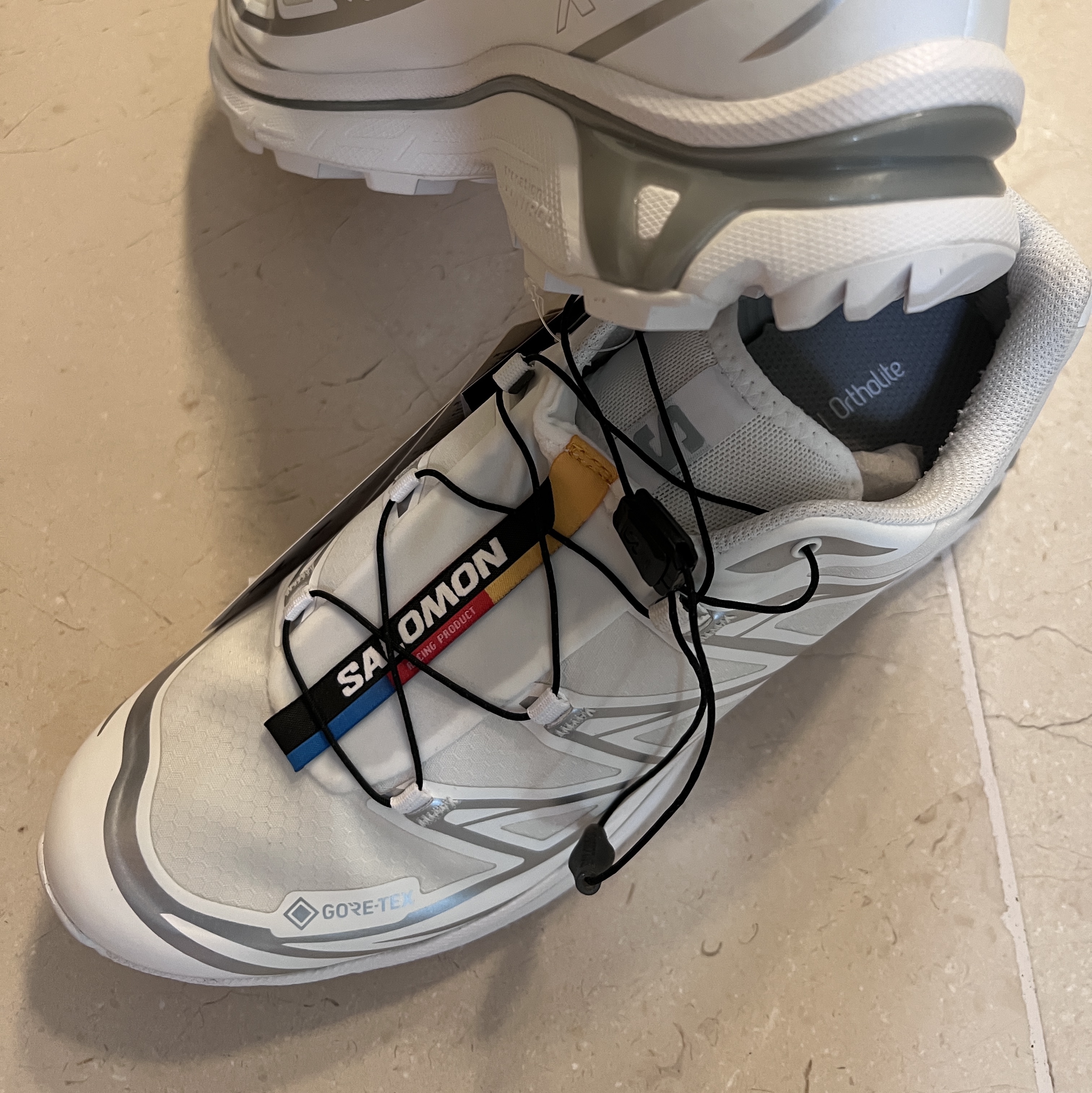 Salomon XT-6 Gore-Tex White Silver 착용 스타일