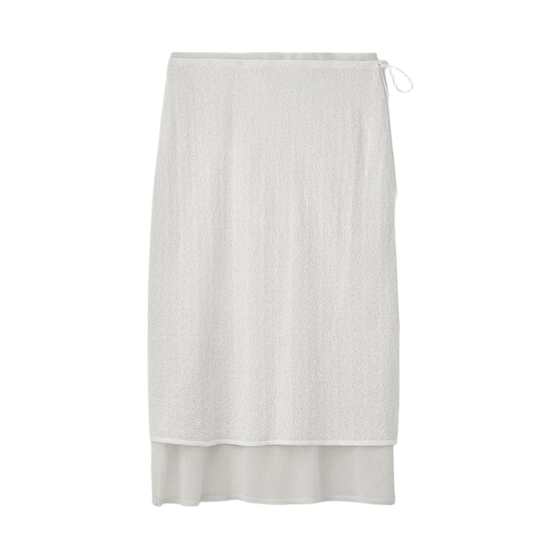 우마뭉 크링클 린넨 레이어드 스커트 오프화이트