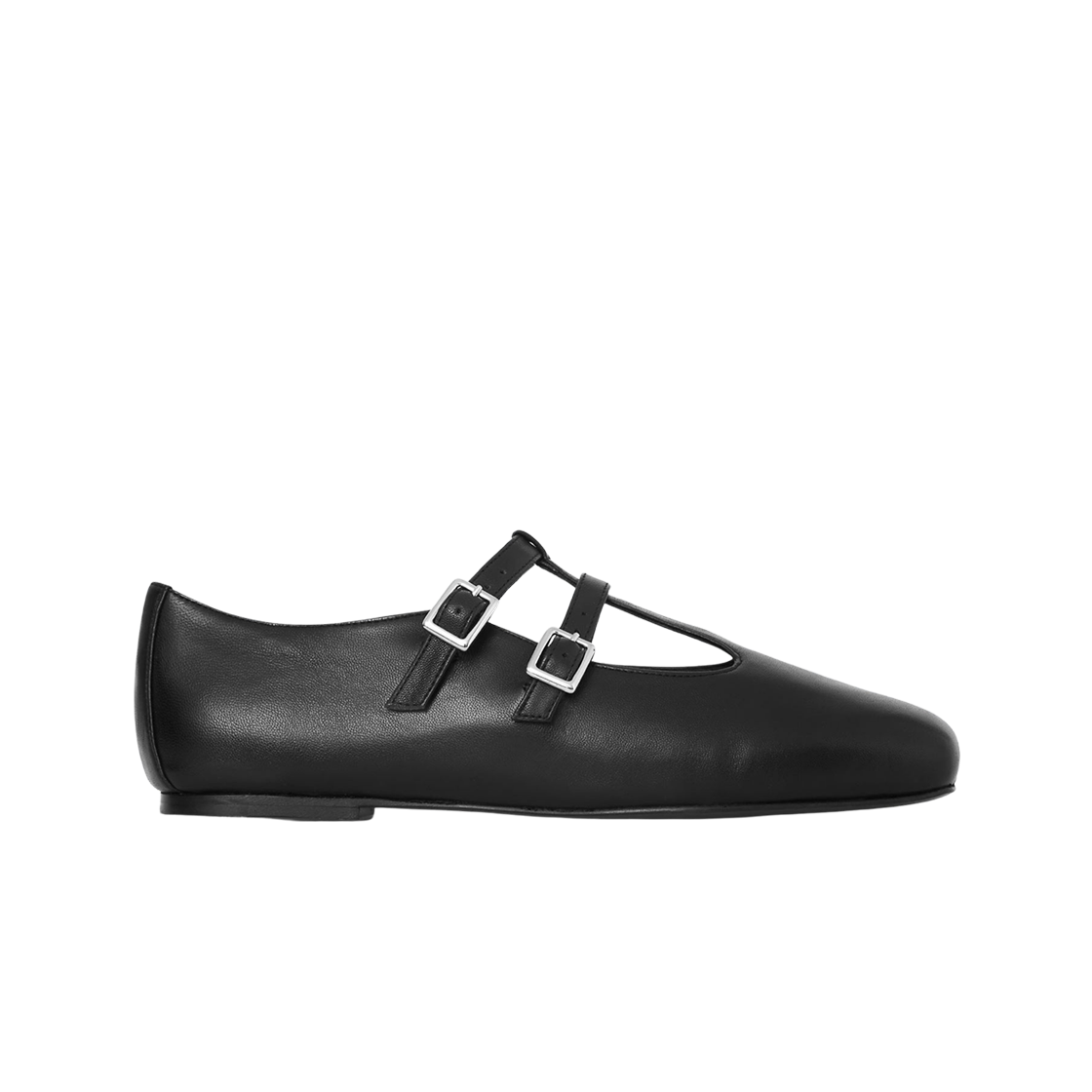 (W) 코스 바 디테일 발레 플랫 블랙((W) COS Bar Detail Ballet Flats Black)