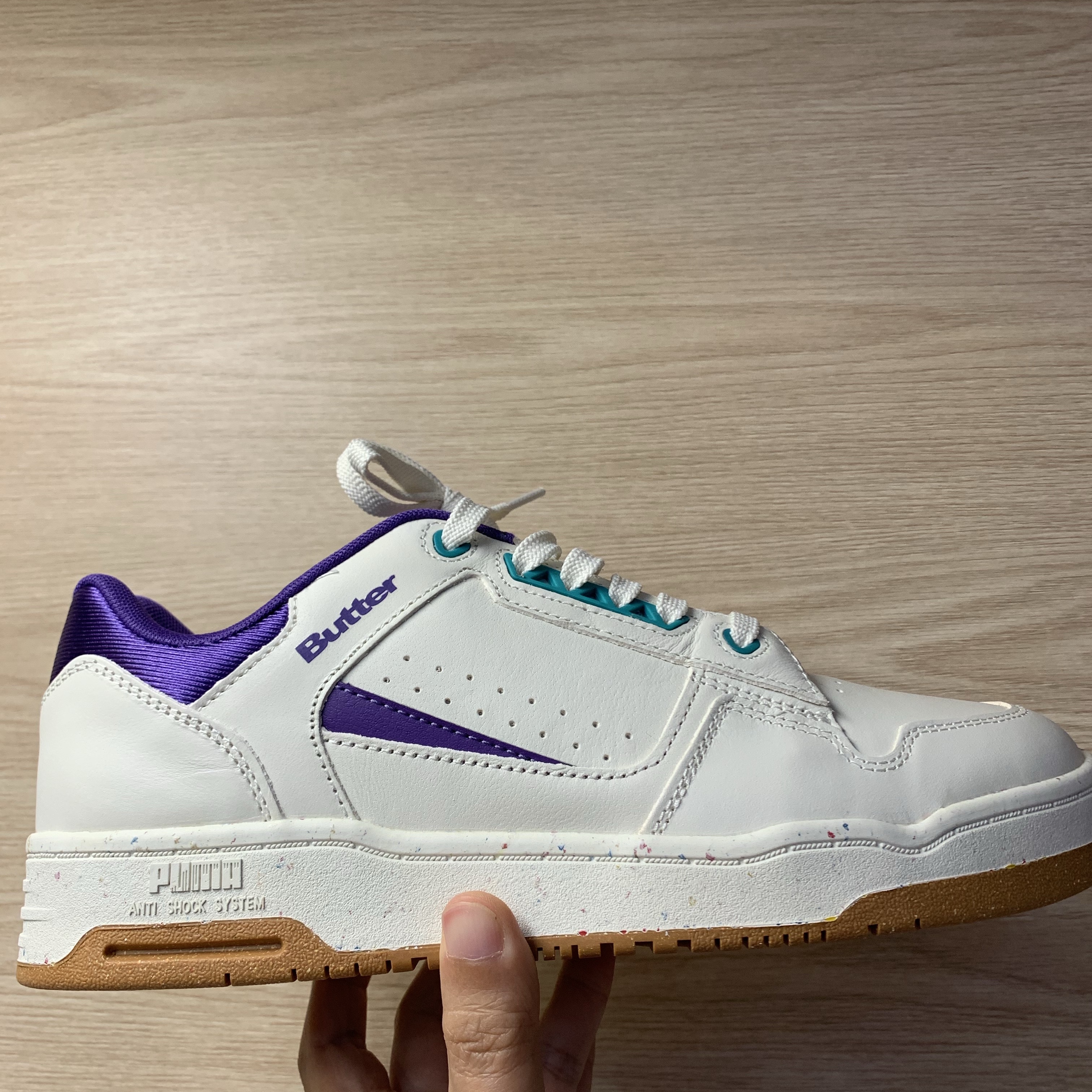 Puma x Butter Goods Slipstream Low Leather Whisper White 착용 스타일