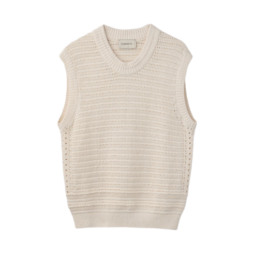 UM251AVT07IV UMARMUNG Paper & Boucle Crochet Vest_Paper