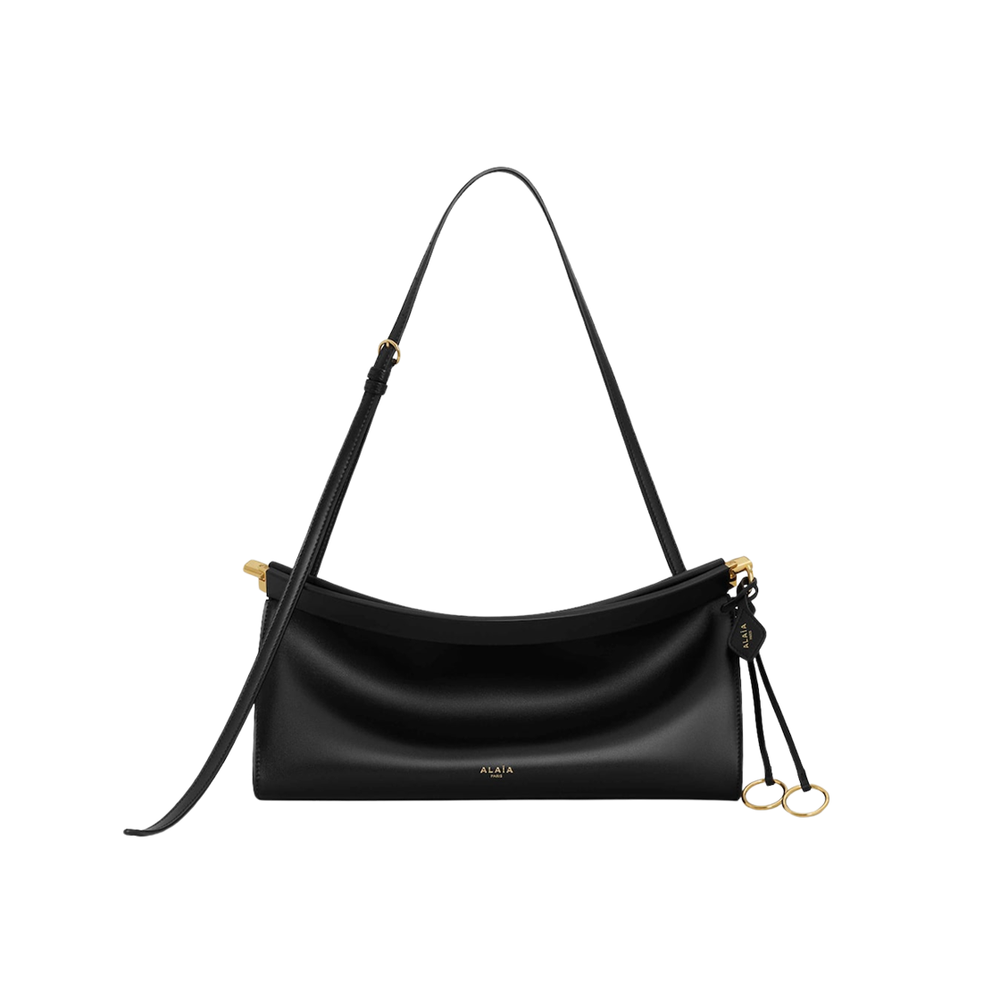 AA1S01430CA332-999 Alaia Le Click East West Medium Bag in Leather Black